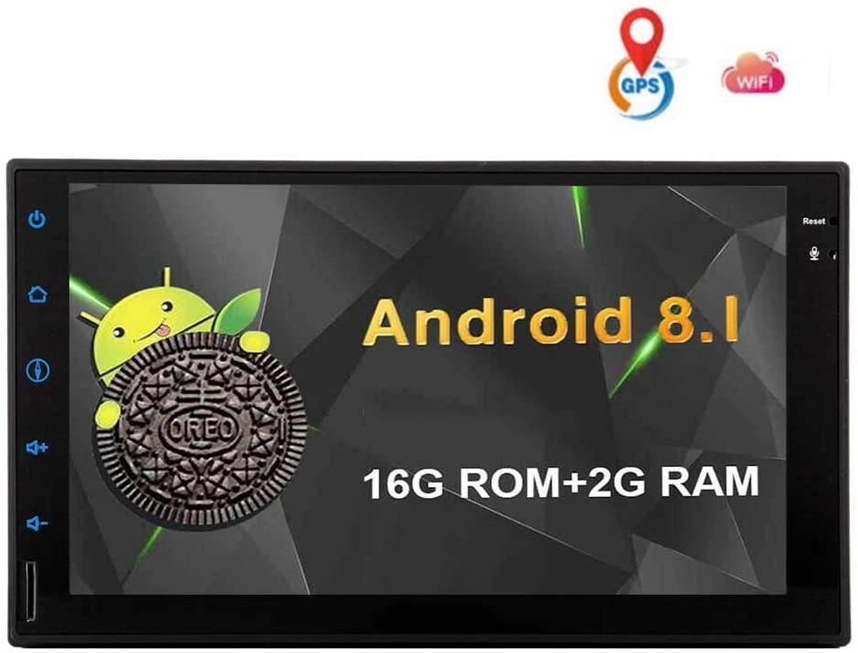 Newest Android 8.1 Oreo OS 2 Din Car Stereo System Autoradio Bluetooth in Dash GPS Navigation Corloful Key Ligths Car Tablet Double Din Audio Video Player Cam-in WiFi Mirrorlink