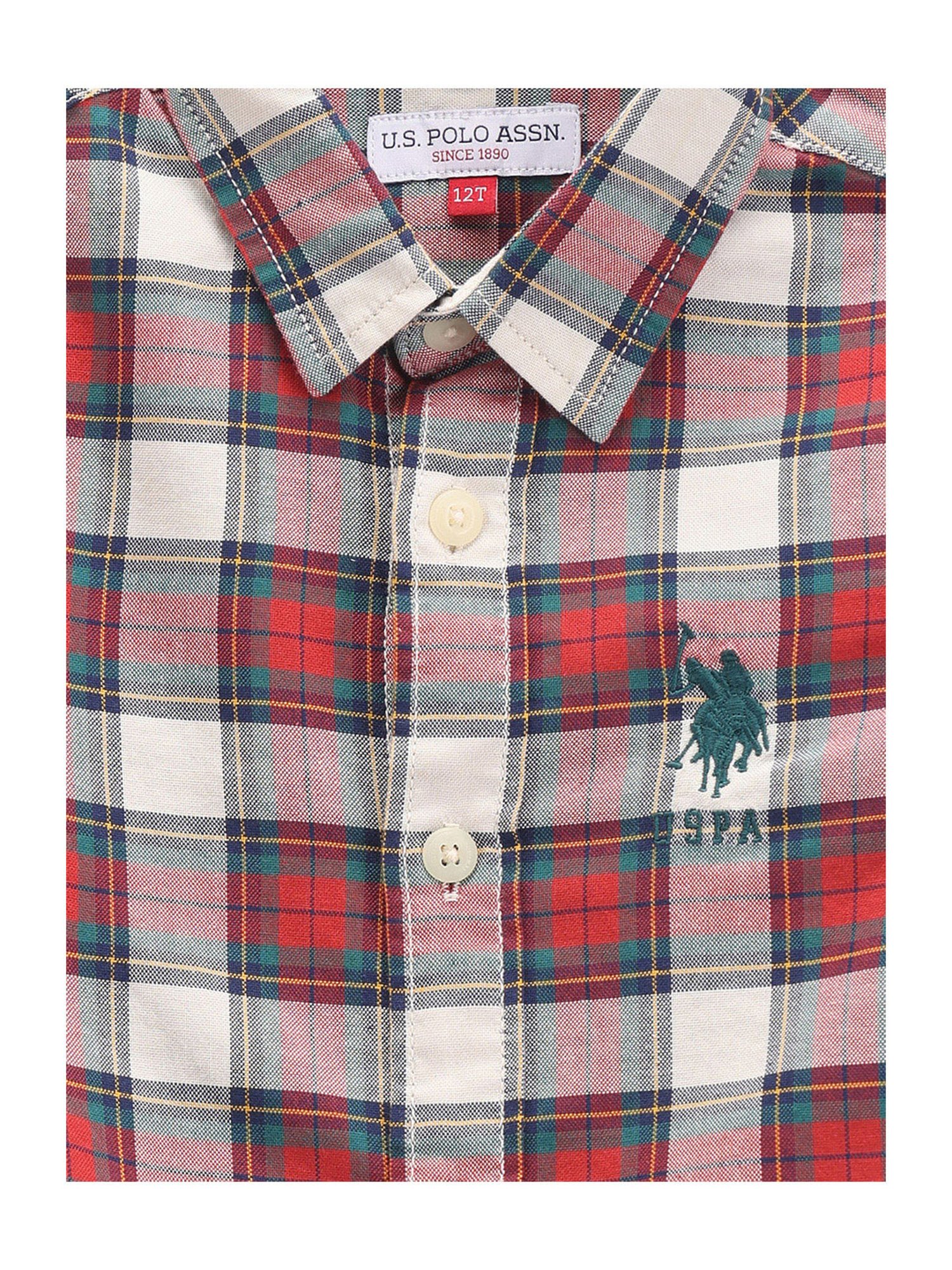 U.S. Polo Assn. Kids Multicolor Checks Full Sleeves Shirt
