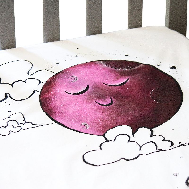 JumpOff Jo Fitted Crib Sheet - Cotton Crib Sheet for Standard Sized Crib Mattresses - Hypoallergenic and Breathable - 28 x 52 Inches - Mama Bear Pink