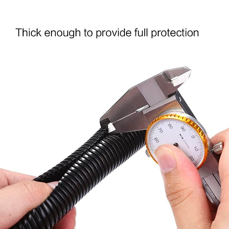 25ft 1 inch Split Wire Loom Tubing Wire Conduit Black