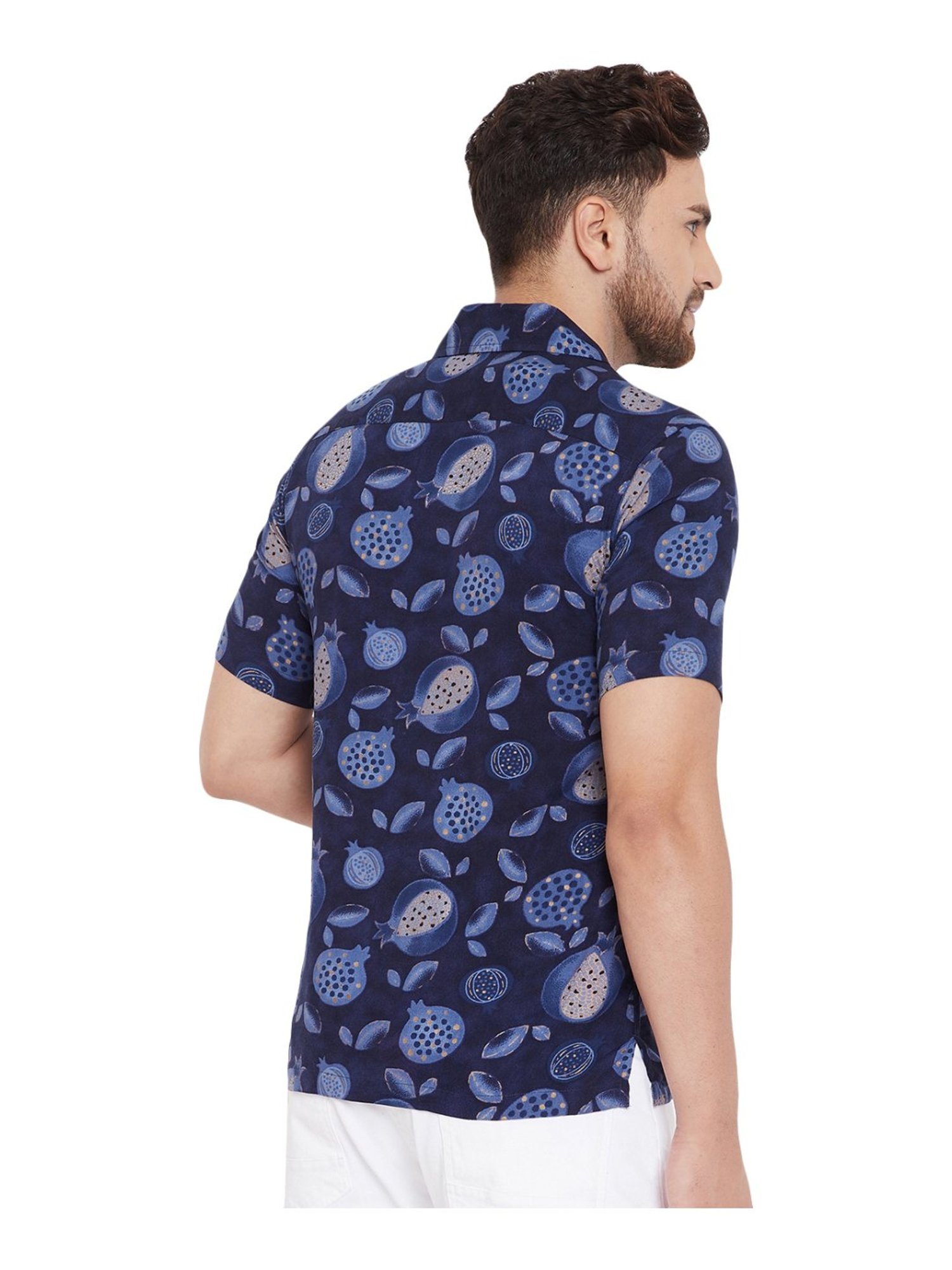 Even Navy Slim Fit Printed Shirt