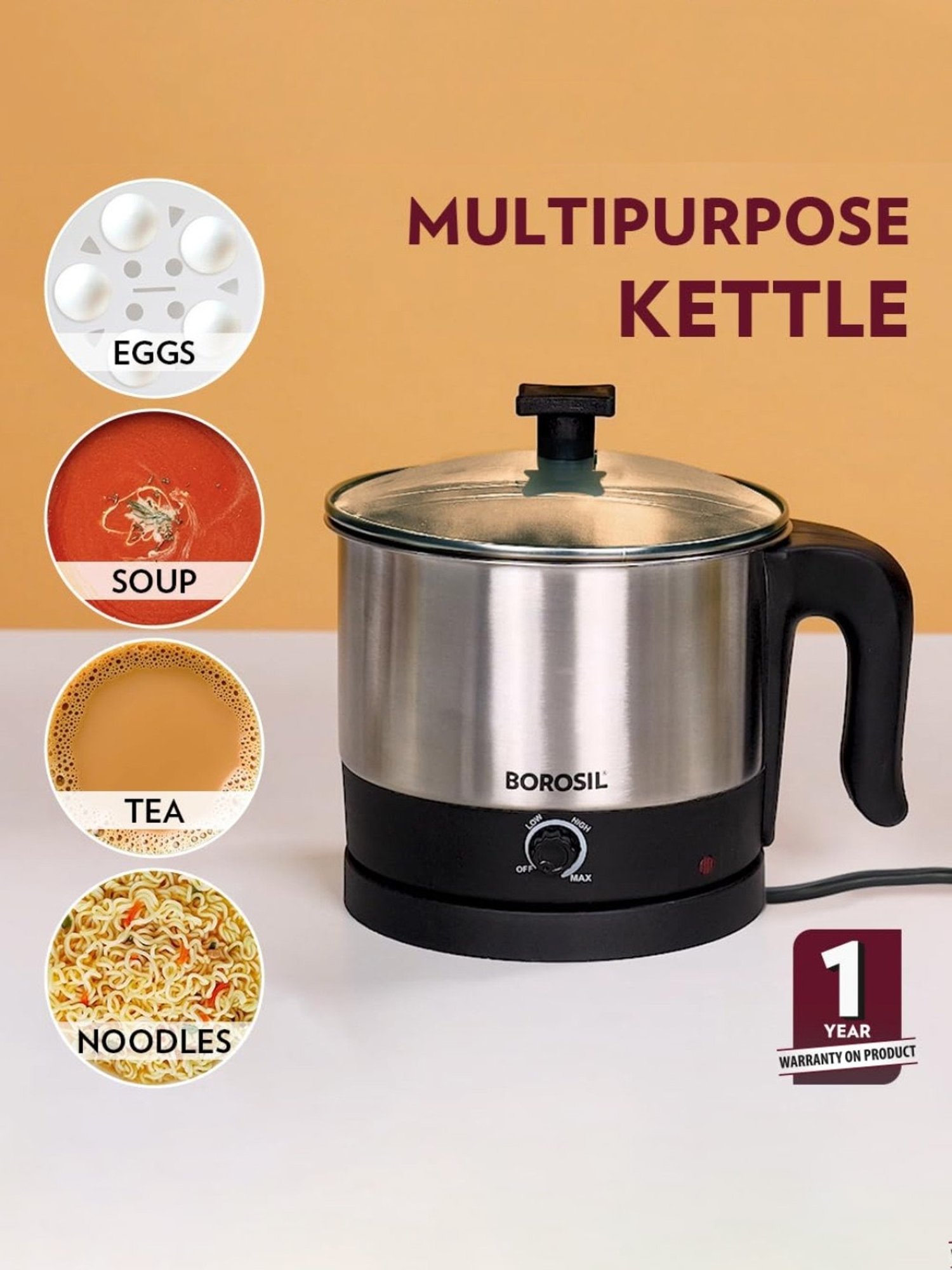 Pigeon by Stovekraft Swift Multi Cook Kettle 1.5L (Blue)