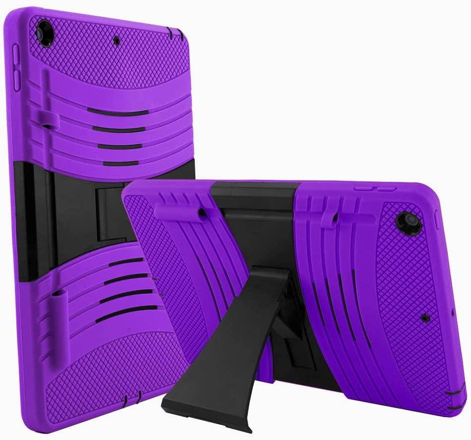 iPad 10.2 Case, Premium Rugged Hybrid Case, Kickstand, Impact Drop Protection Cover For Apple iPad 10.2 7th 8th 2019/2020 Generation (Purple)