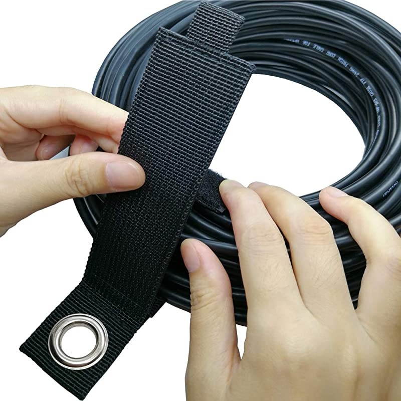 Organization and Storage 6 Pack Extension Cord Organizer Cable Holder 138InchUnfolded Suitable for Home Shop Boat and RV with Grommet for Hanging on Both Nails or Hooks Black