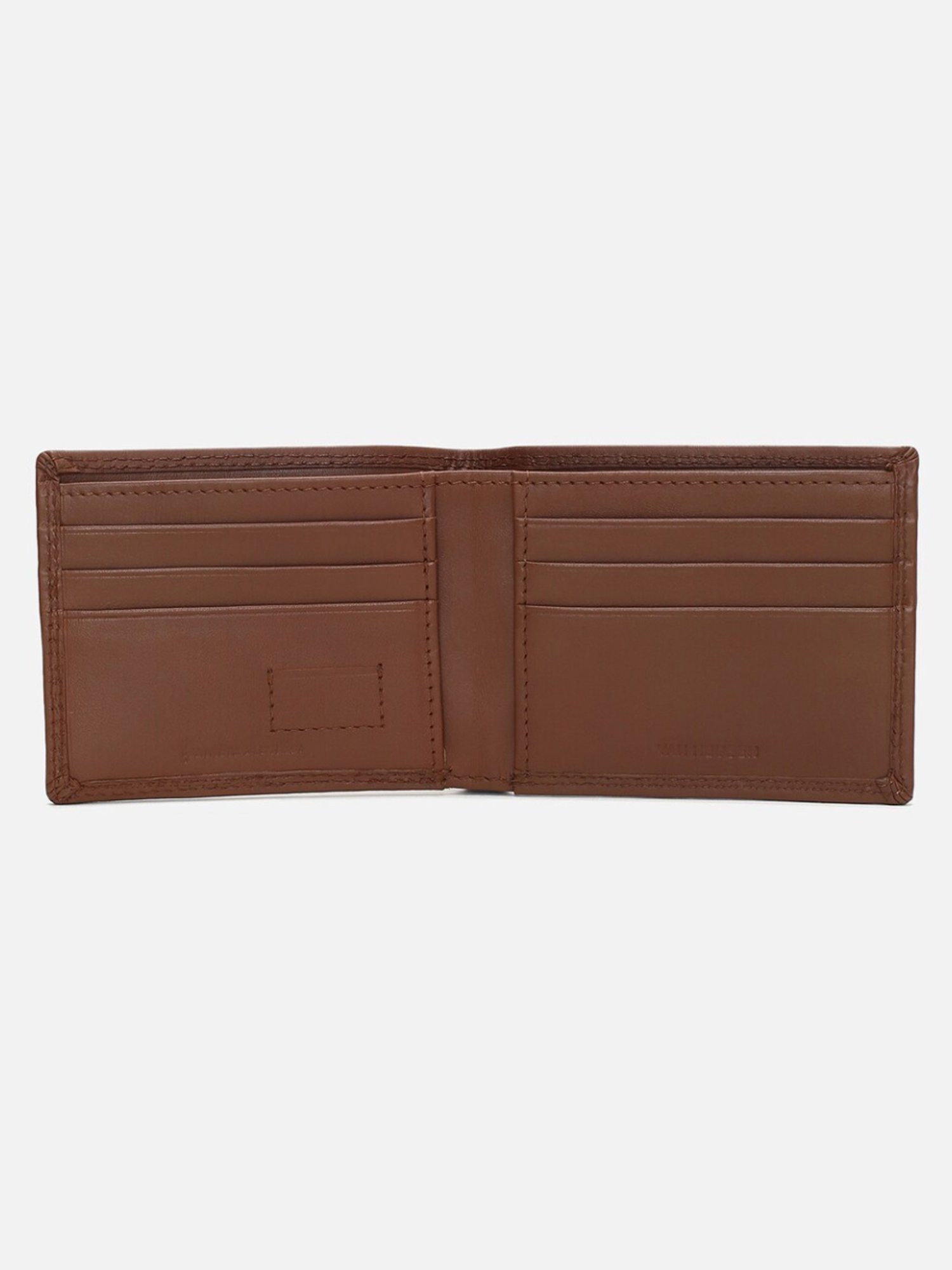 Van Heusen Brown Leather Solid Bi-Fold Wallet