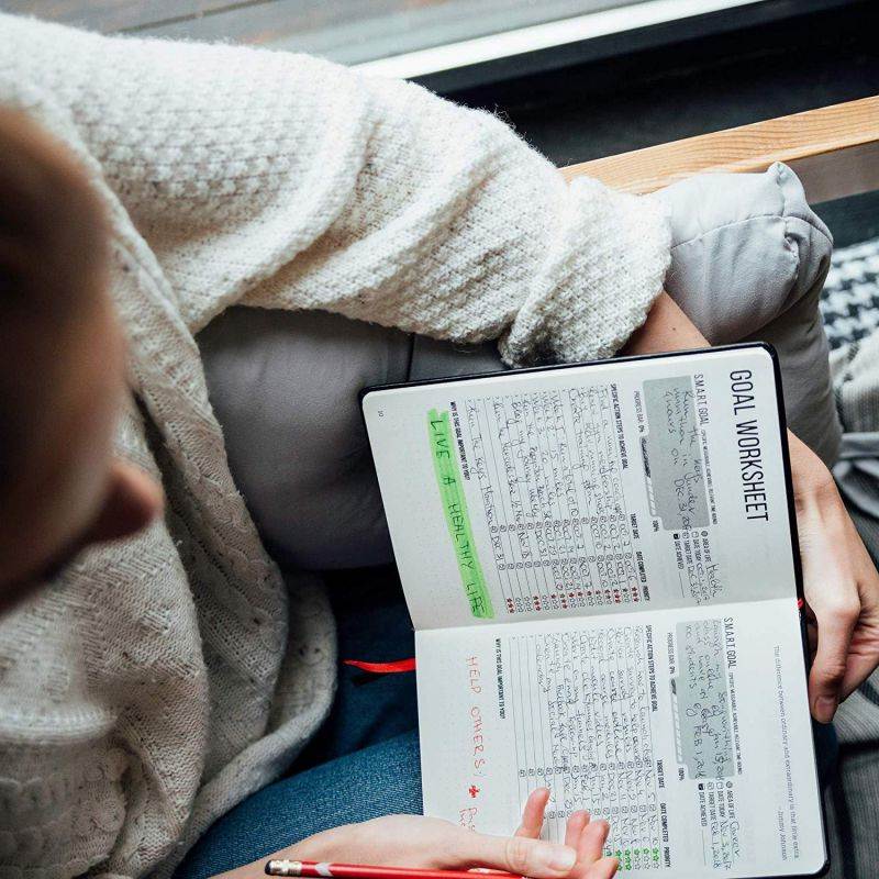 A5 Daily Planner Calendar & Journal: Durable, Smart System Tracker with Inspirational Quotes, Weekly & Monthly Goal Planners, 90 Day Time Management Calendars, Gratitude Journals & Diary Notebook