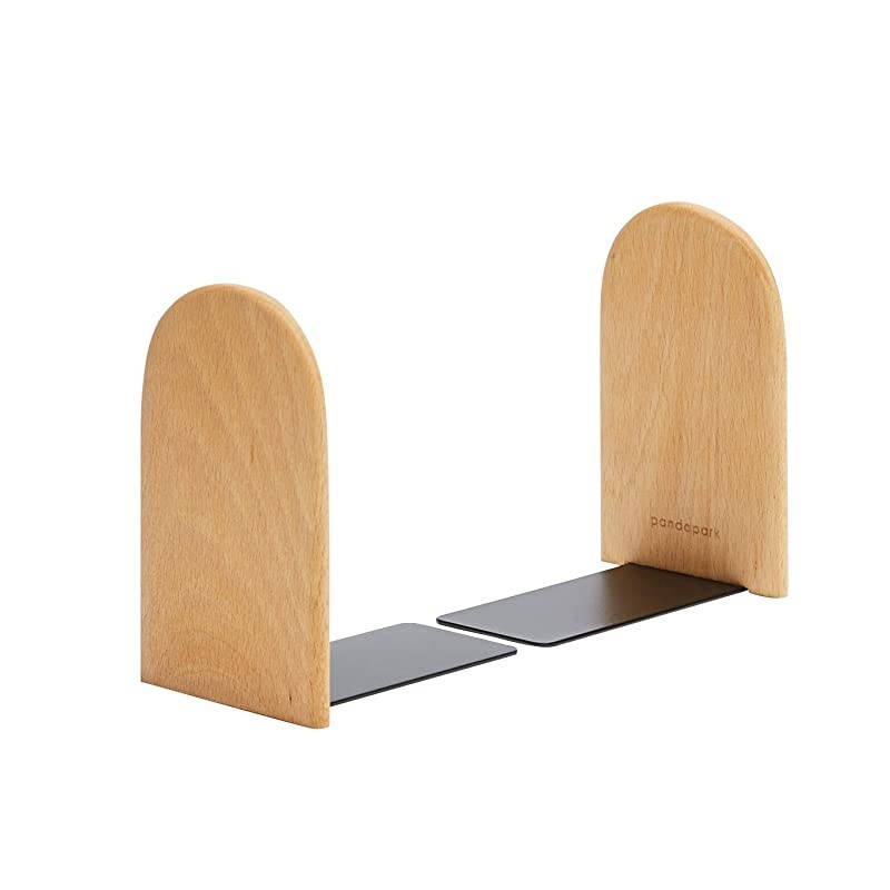 Wooden Bookends,Pack of 1 Pair,Non-Skid,German Beech Office Book Stand (Beech-B)