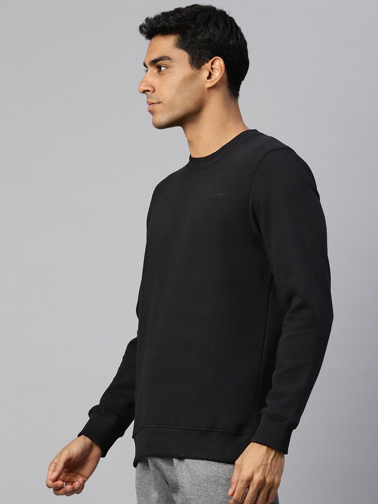 ALCIS Black Regular Fit Sweatshirt