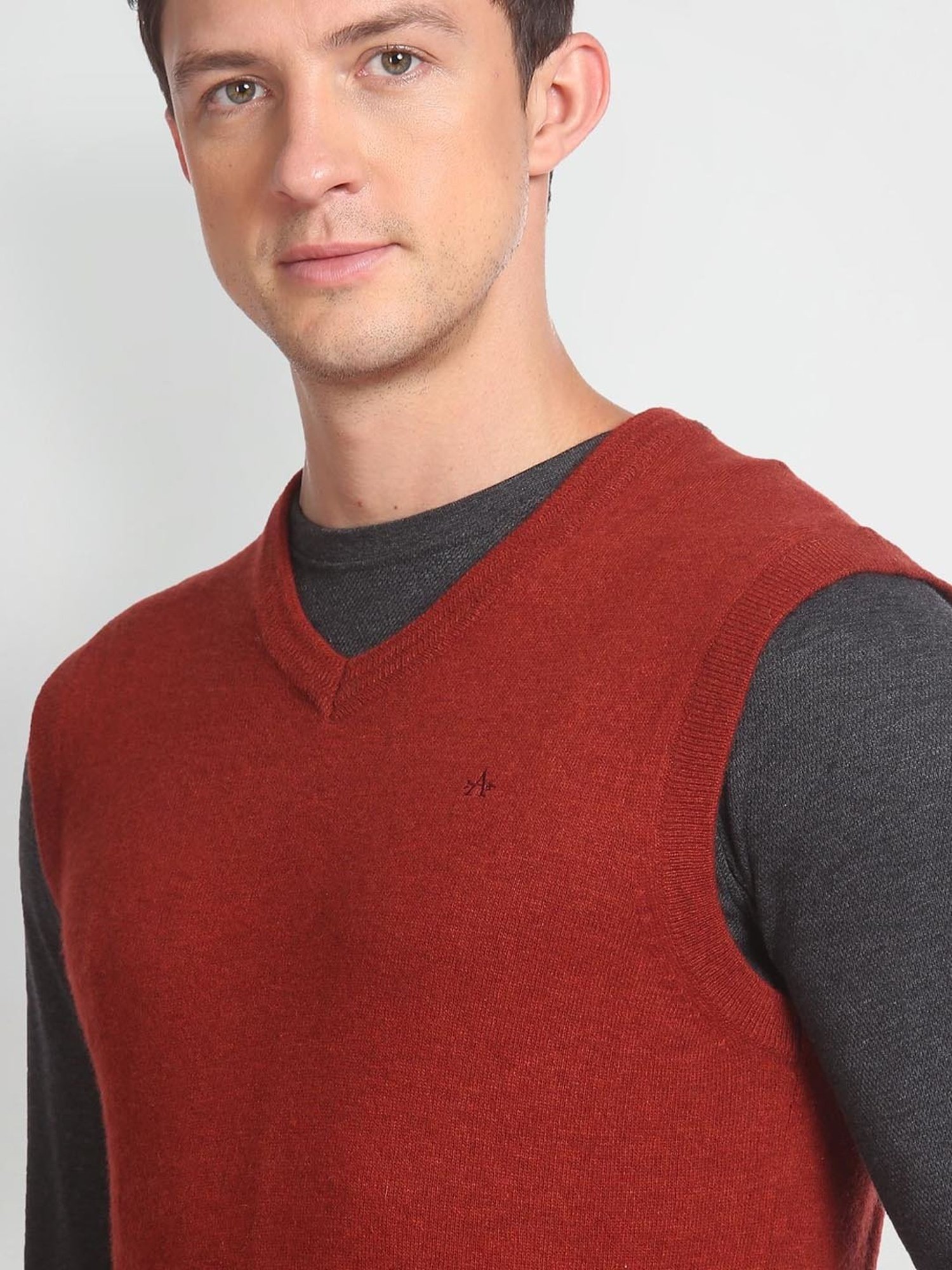 Arrow Sport Orange Regular Fit Sweater