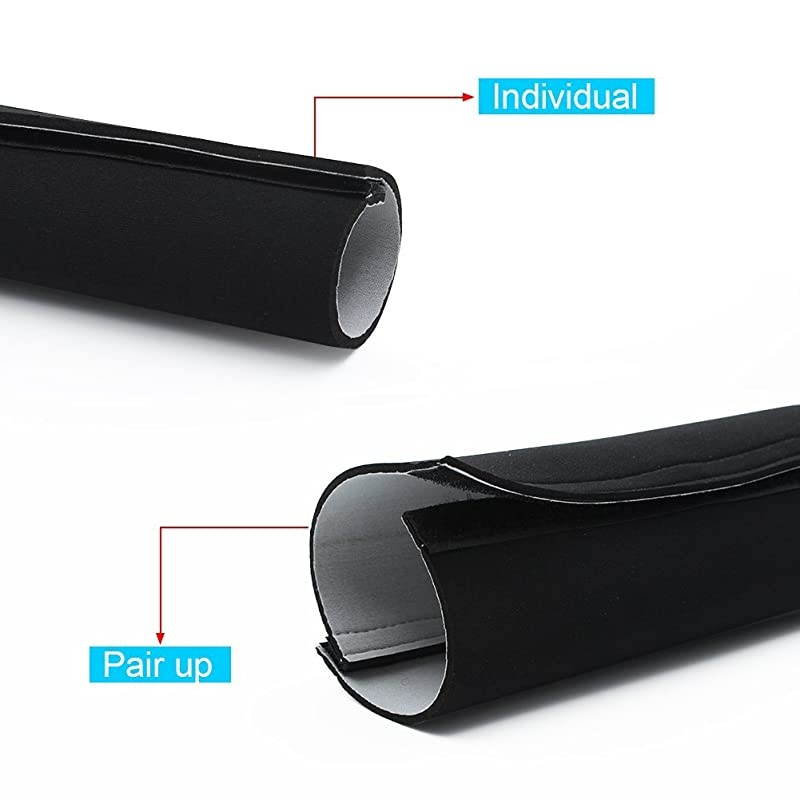 59 Inch Cable Management Sleeve Neoprene Cord Cover Cuttable Wire Hider Flexible Cord Organizers Wrap for Desk TV Computer Home Theater BlackWhite 1 Pack