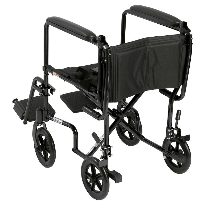 Drive Medical Lightweight Transport Wheelchair, 17" Seat, Black
