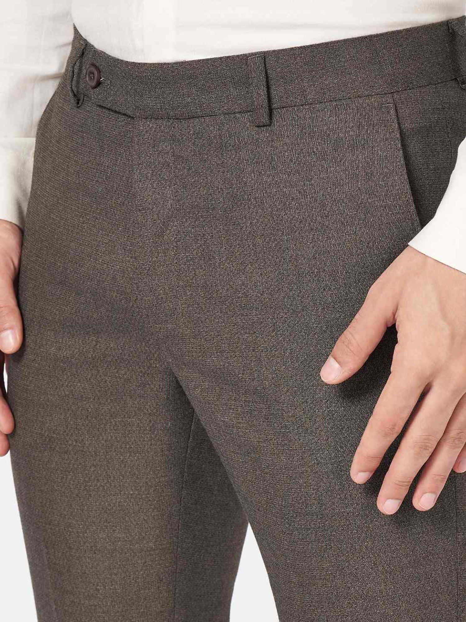 Arrow Navy Regular Fit Trousers