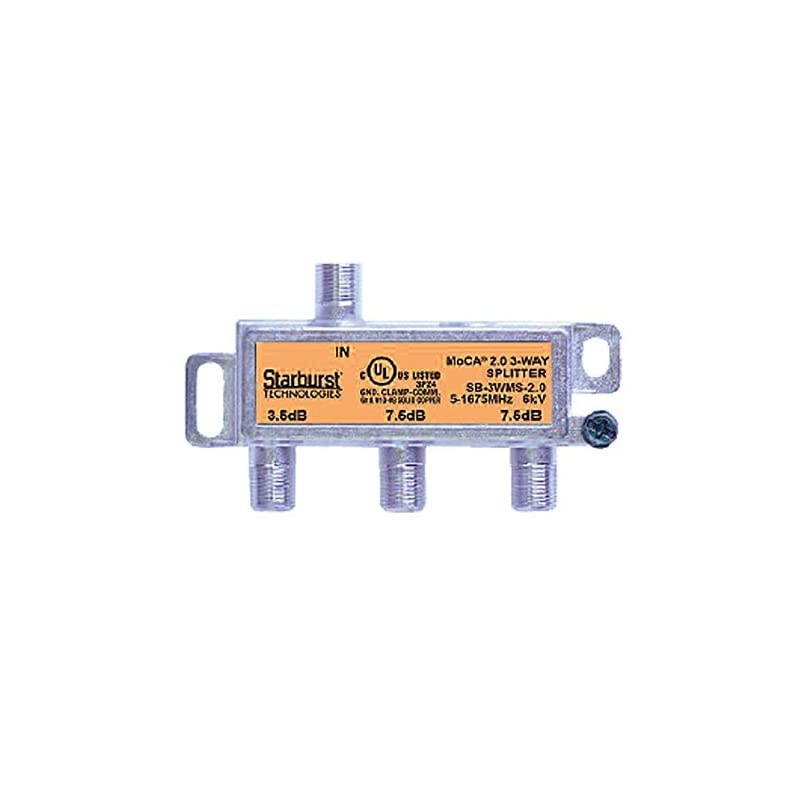 3-Way Coax Splitter Horizontal SB-3WMS-2.0 MOCA 2.0 CATV FIOS Verizon Frontier Compatible