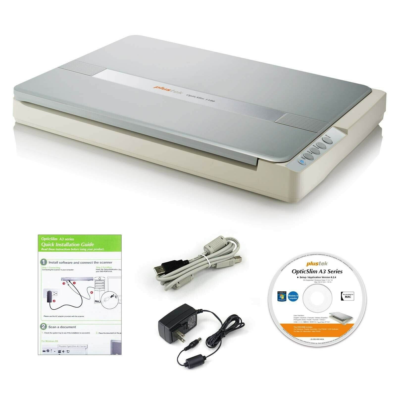 Plustek A3 Flatbed Scanner OS 1180 : 11.7x17 Large Format scan Size for Bluep...