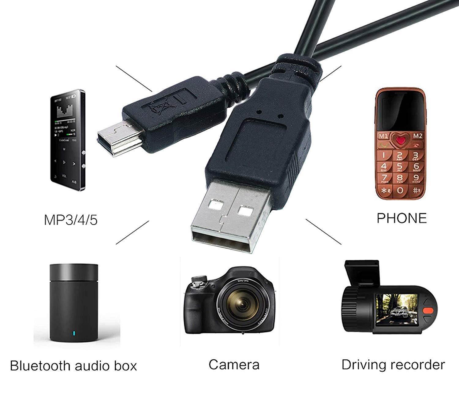 10 Pack 50cm(1.5 feet) USB 2.0 A to Mini 5 pin B Cable for External HDDS/Camera/Card Readers