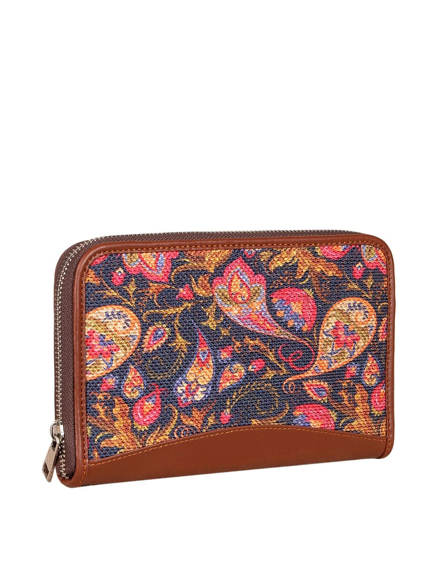ZOUK Multicolor Printed Zip Around Wallet for Women