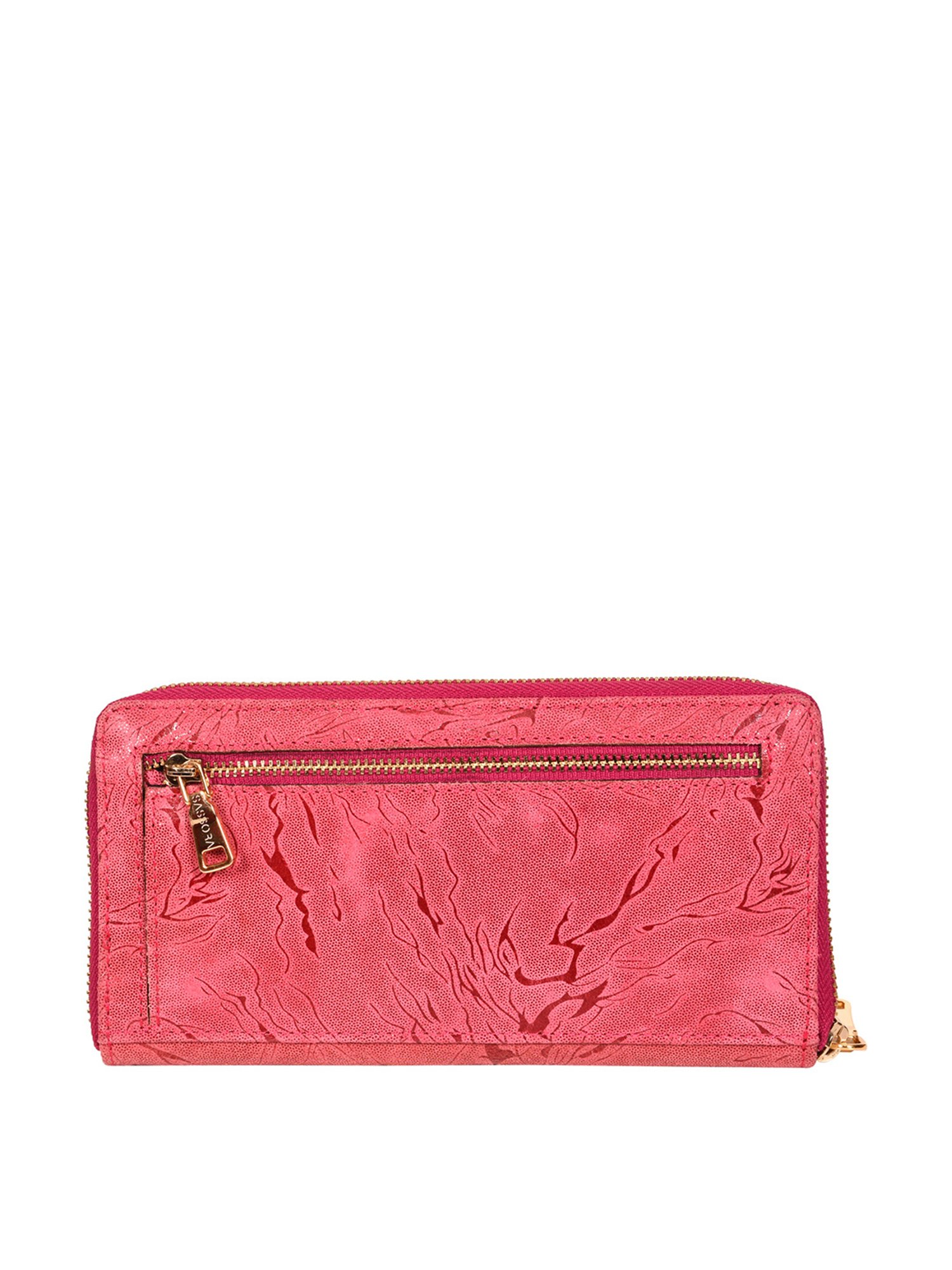 SASSORA Pink Printed Rfid Zip Around Wallet for Women
