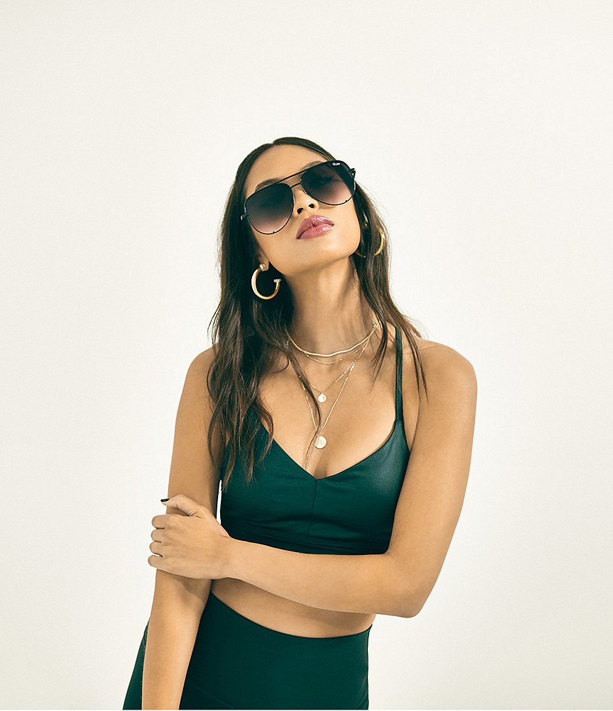 Quay Australia Polarized High Key Aviator Sunglasses