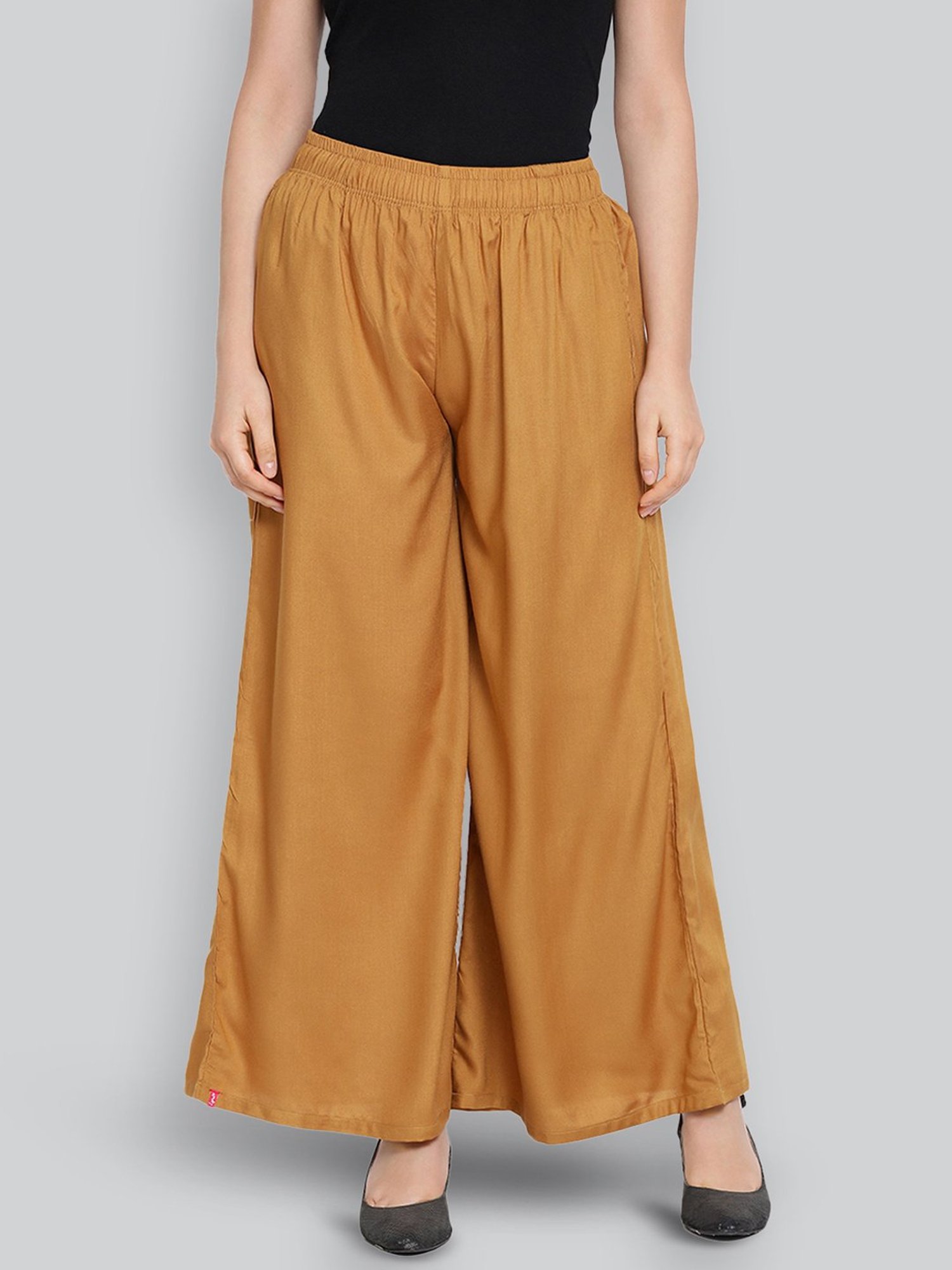 Lyra Beige Elasticated Full Length Palazzos