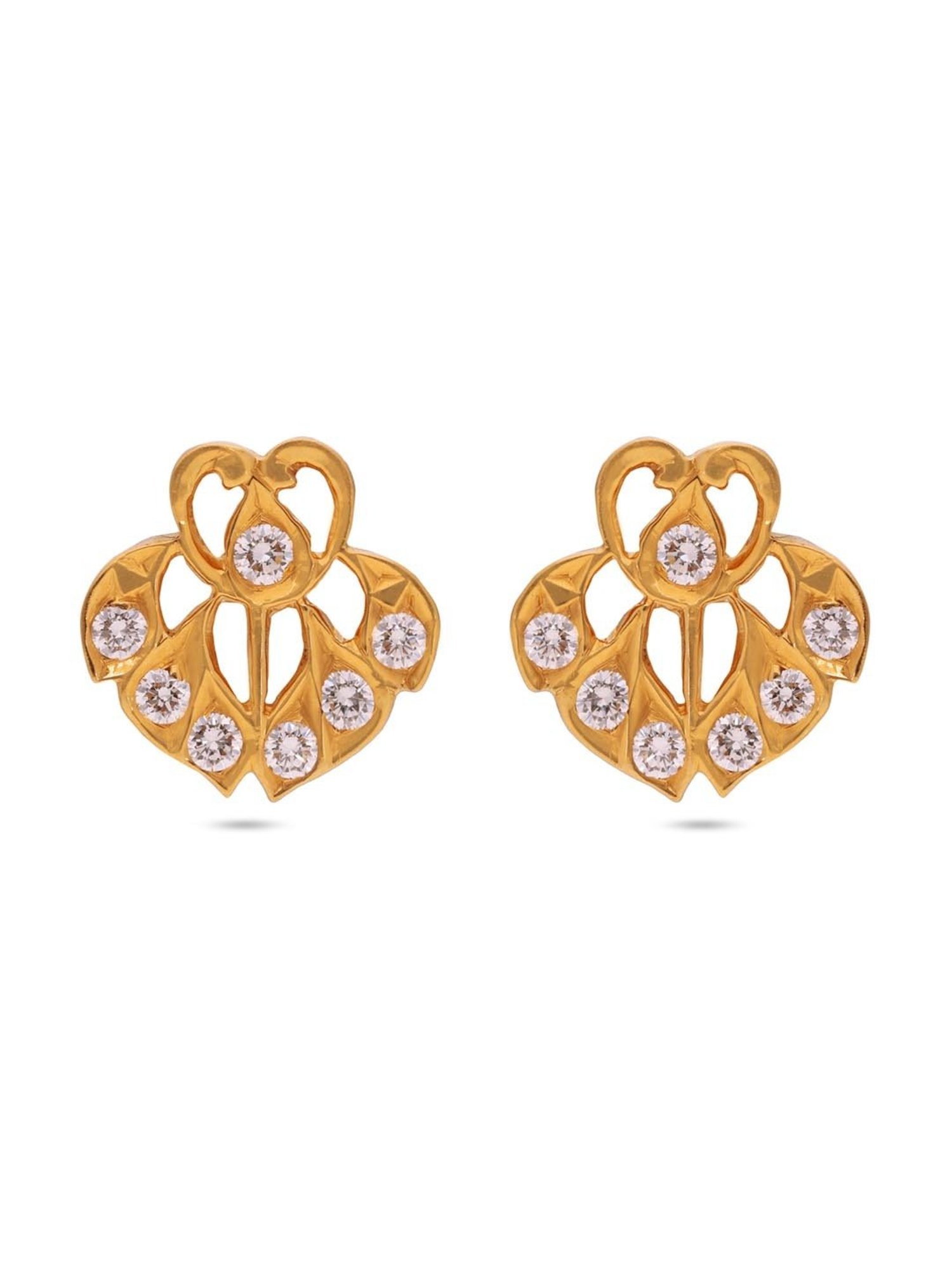 CKC 22k Gold & Diamond Earrings for Women