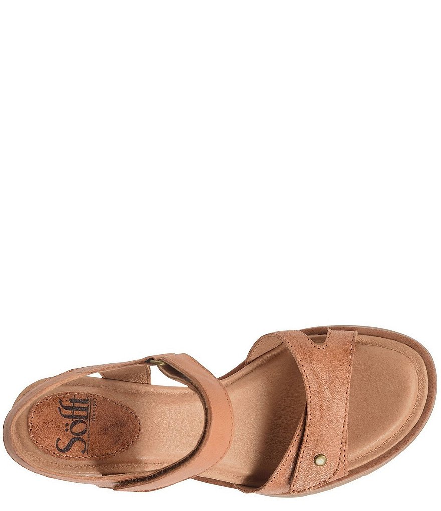 Sofft Cyndy Leather Sporty Wedge Sandals