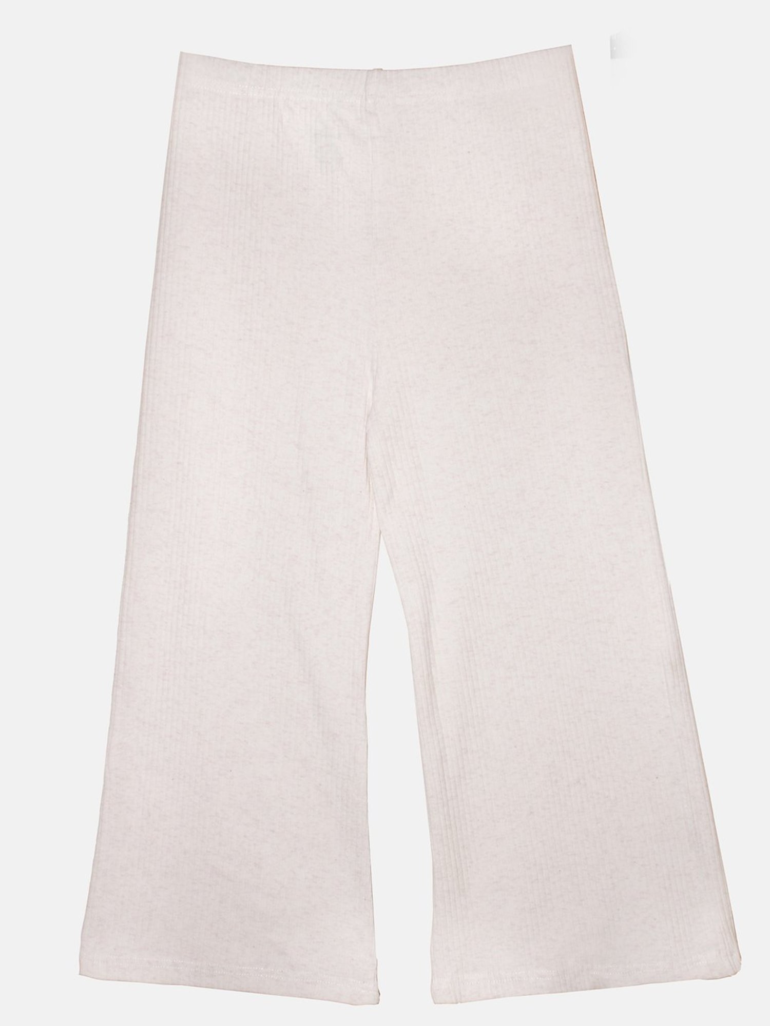 Kiddopanti Girls Cream Textured Wide Leg Pyjamas