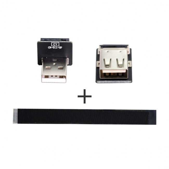 Jimier 2.0M Up Angled USB 2.0 Type-A Male to Female Extension Data Flat Slim FPC Cable for FPV & Disk & Scanner & Printer