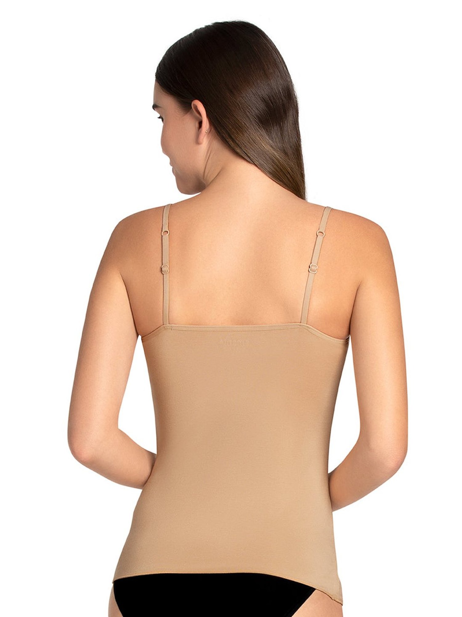 Amante Beige & Black Full Coverage Camisoles - Pack Of 2