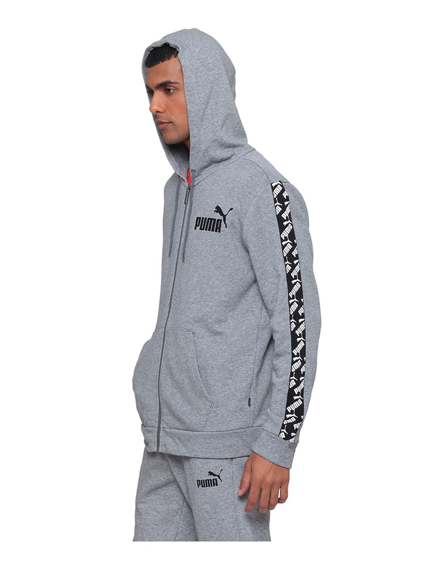 Puma Grey Printed Regular Fit Jacket