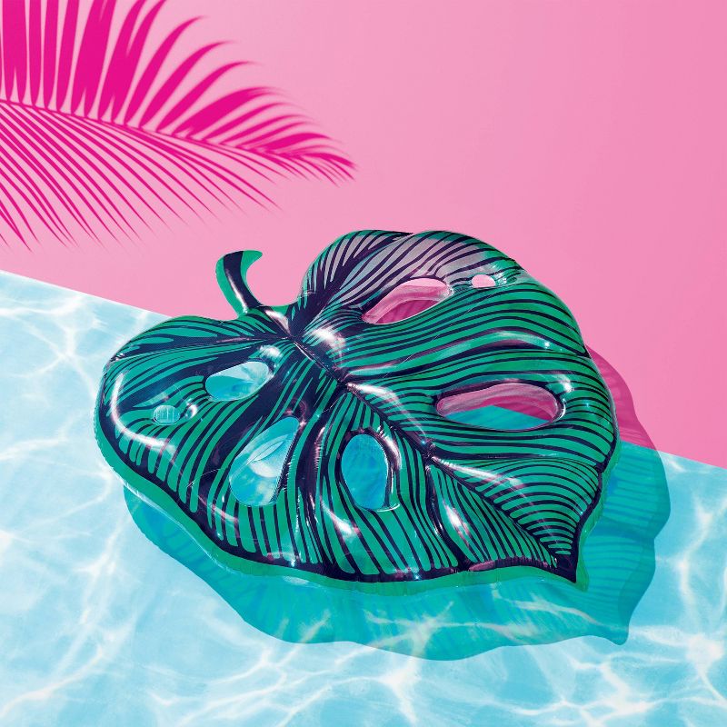Tropical Palm Leaf Pool Float Dark Green - Sun Squad™