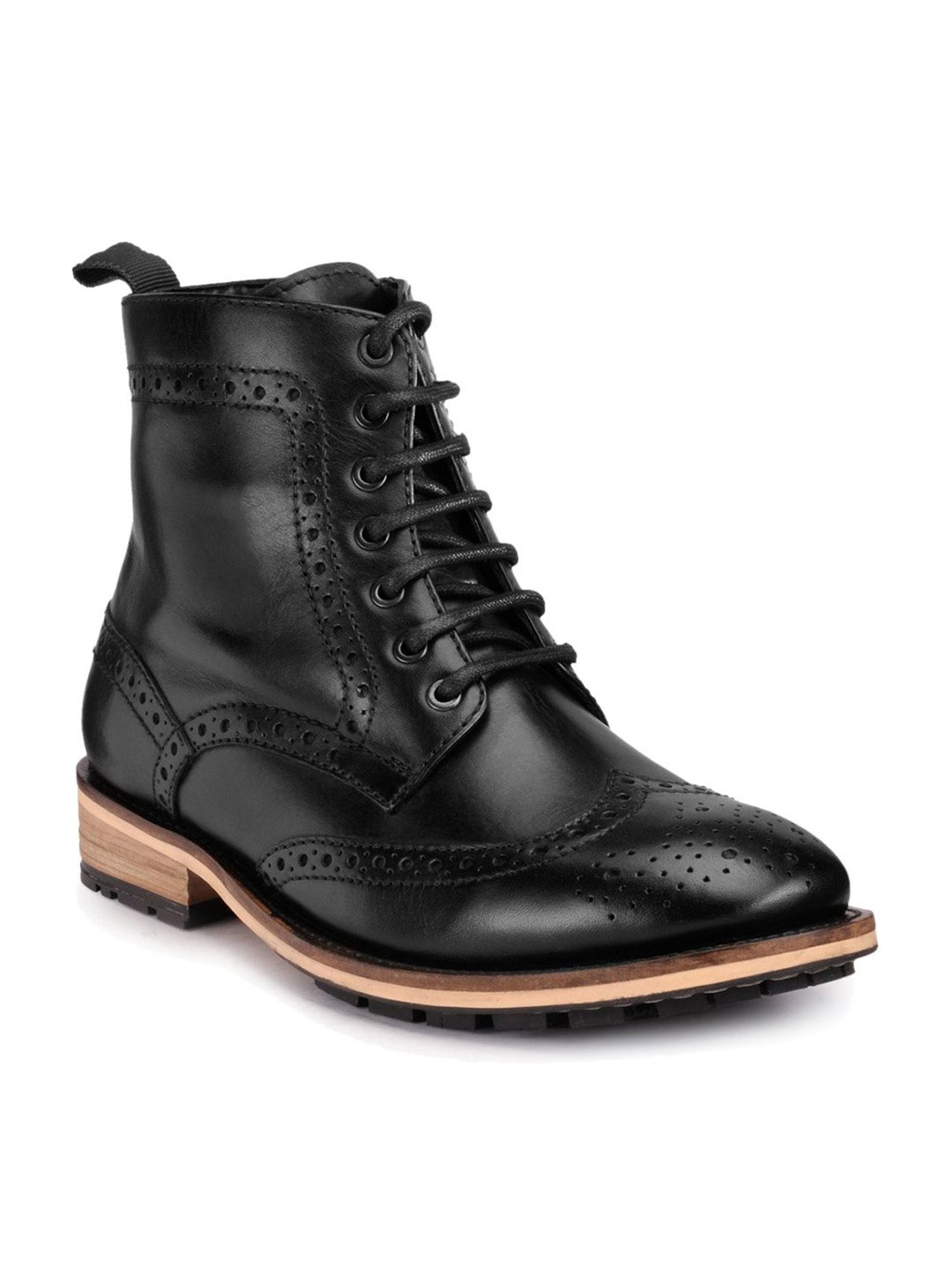 Teakwood Leathers Men's Black Brogue Boots