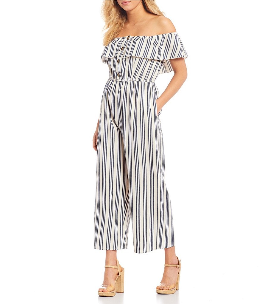 Coco + Jaimeson Strapless Elastic-Waist Laser-Cut Embroidered Knit Jumpsuit