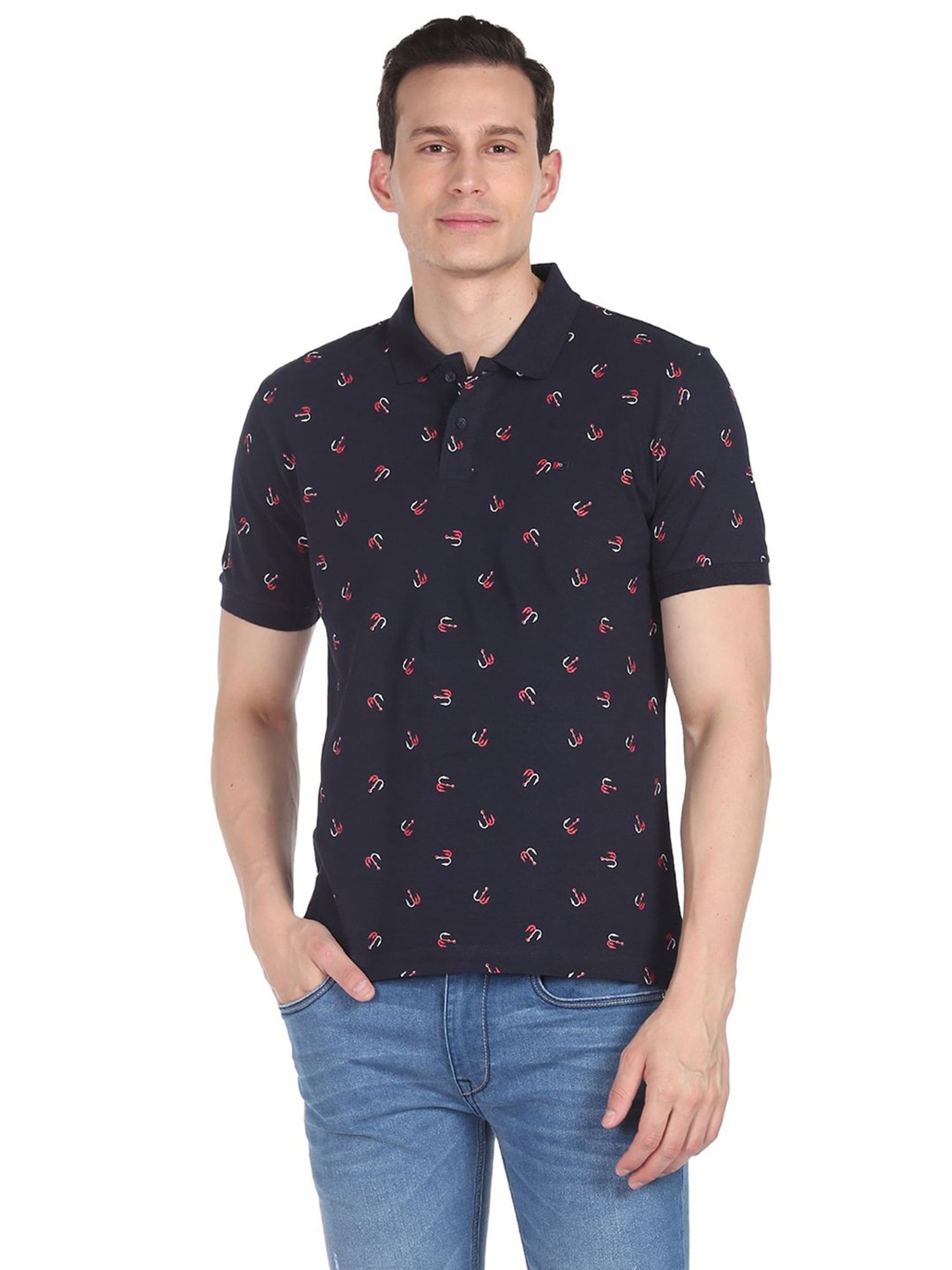AD by Arvind Navy Polo T-Shirt
