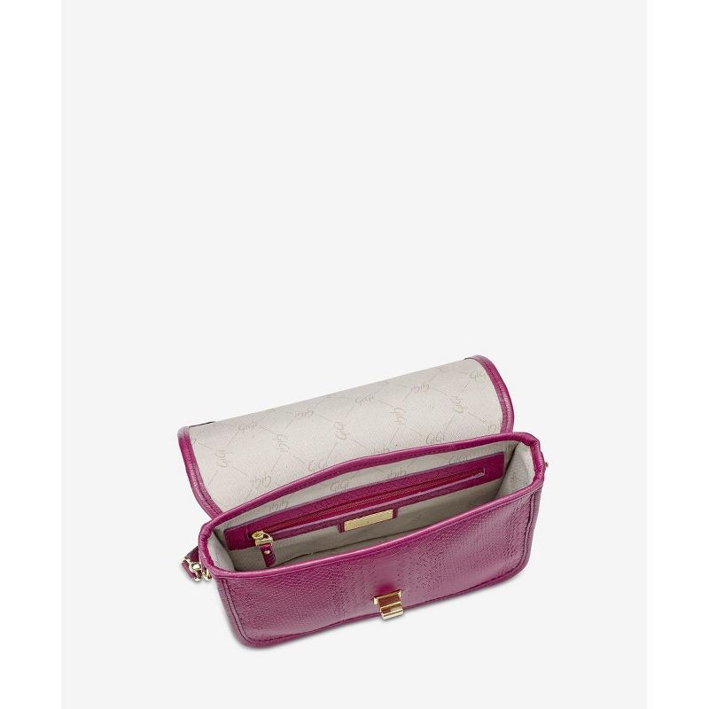 VR NYC Magnetic Strap Closure Mosaic Design Denim Laser Cut Crossbody Bag - Blue