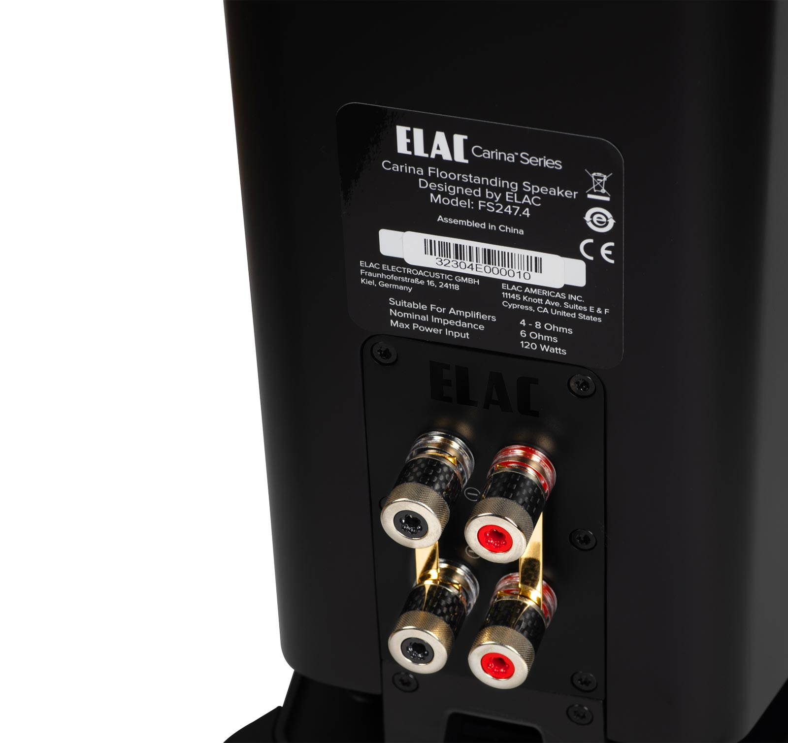 Elac FS247.4-SB Carina Tower Satin Black (Ea.)