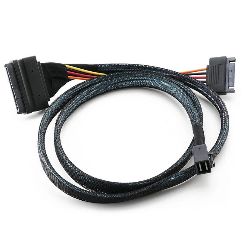 Weastlinks Mini SAS SFF 8643 to U.2 SFF-8639 Cable with 15 Pin Female SATA Connector SSD Power Cable Wire 12Gb/S 1.64ft