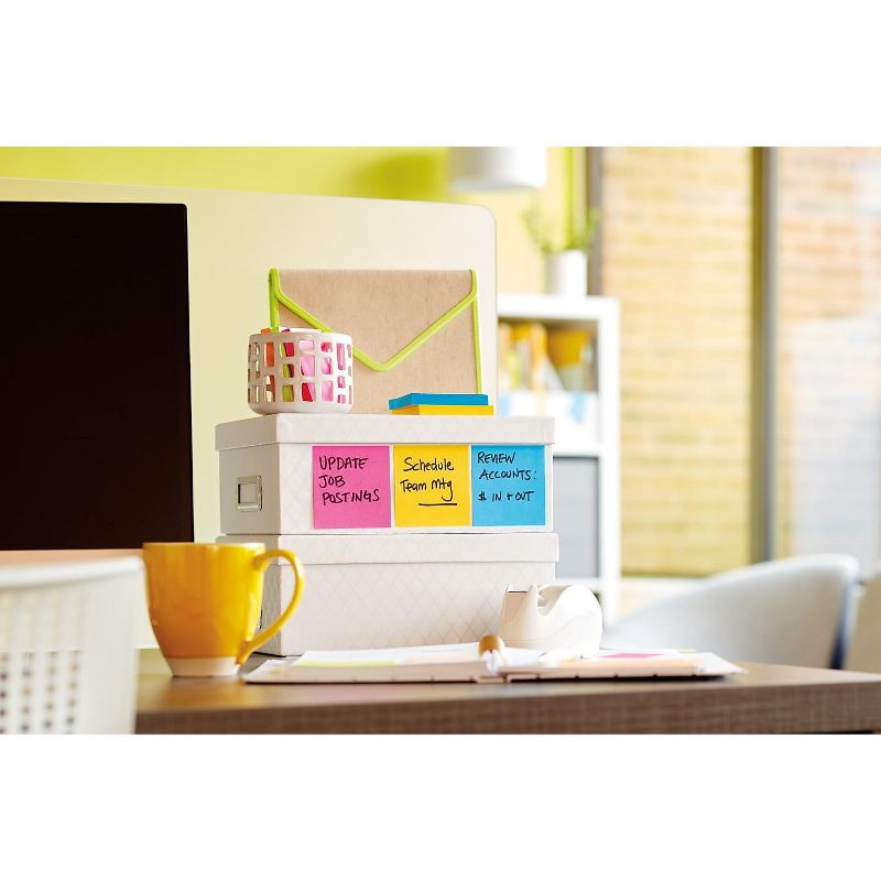 Post-it Super Sticky Notes 3" x 3" Electric Yellow 90 Sheets/Pad 503687