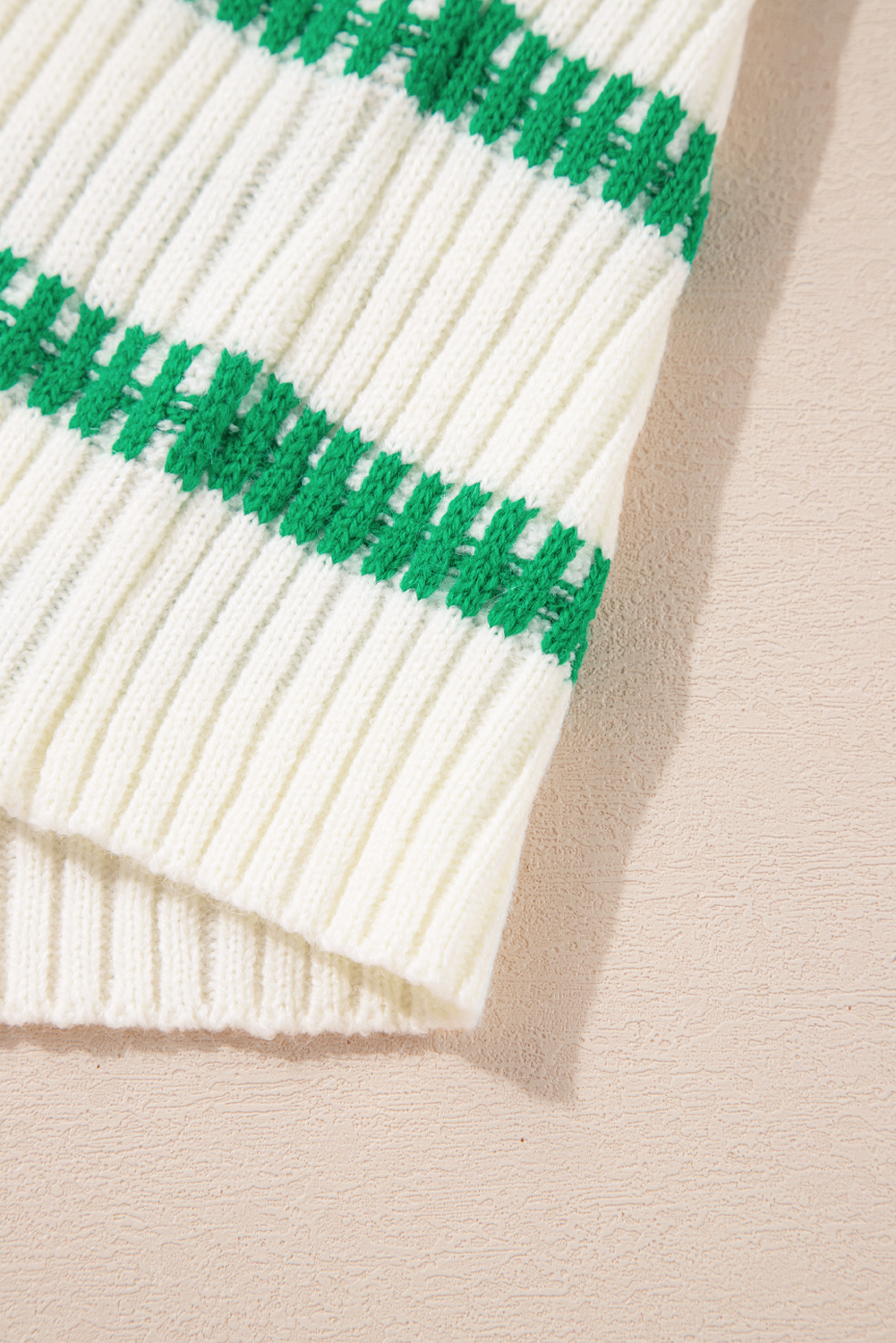 Light Blue Checkered Color Block Crew Neck Short Sleeve Sweater