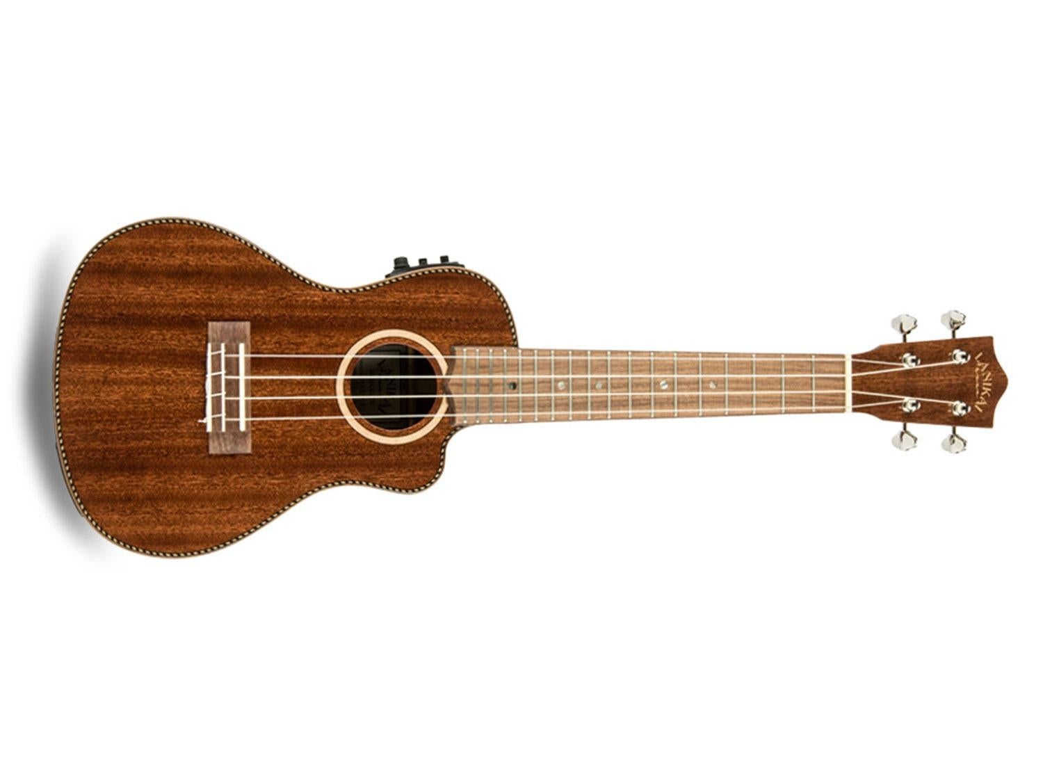 Lanikai MAS-CEC All Solid Mahogany Concert with Kula Preamp Acoustic-Electric Ukulele Mahogany
