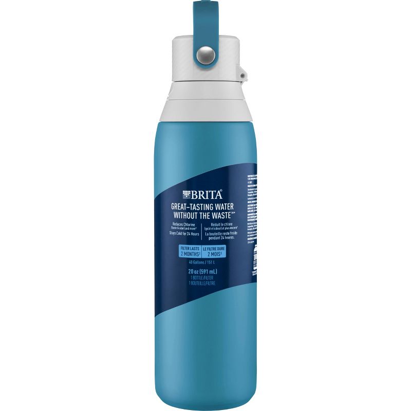 Brita Premium 20oz BPA Free Double Wall Insulated Water Bottle with Filter - Blue