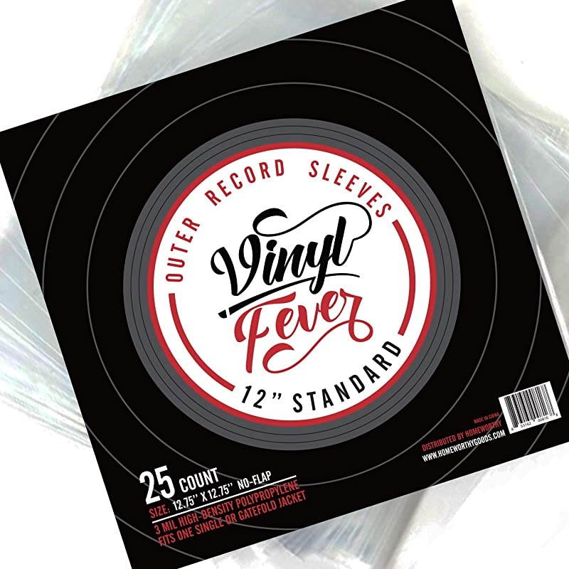 25 Pack HighDensity 3 Mil Outer Record Sleeves for Storage of Standard 12 LP Records and Albums Crystal Clear Polypropylene LP Covers
