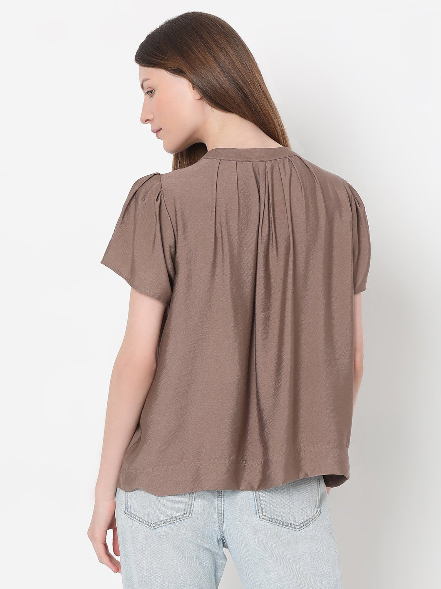 Vero Moda Brown Regular Fit Top