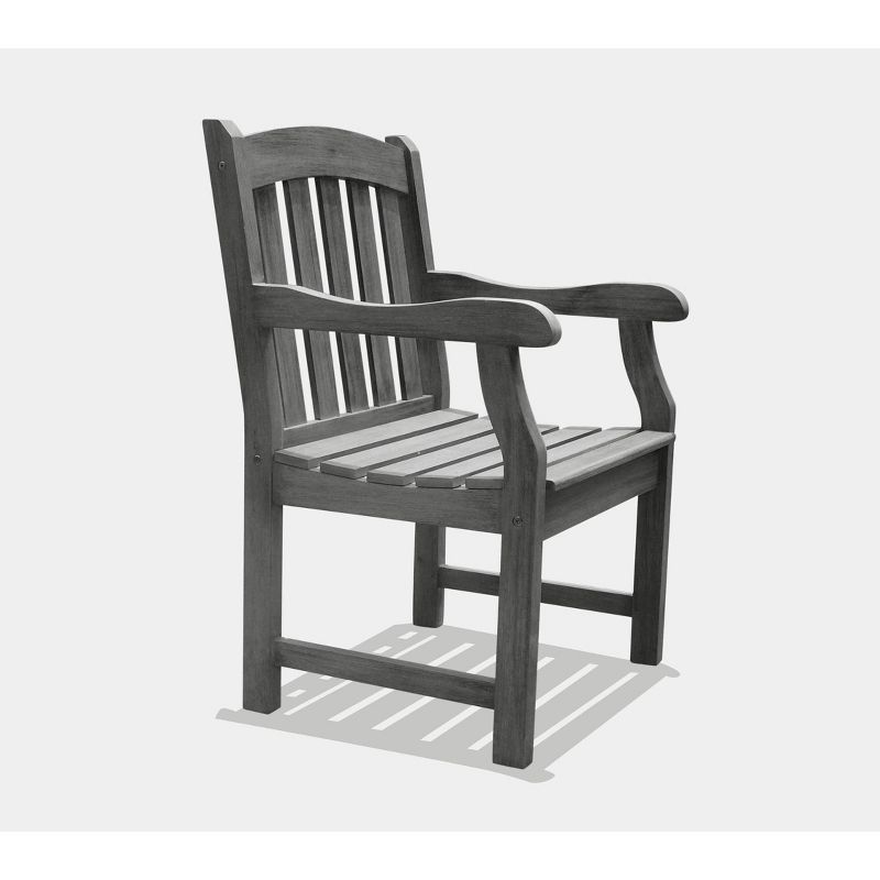 Renaissance 5pc Wood Outdoor Patio Stacking Dining Set - Gray - Vifah