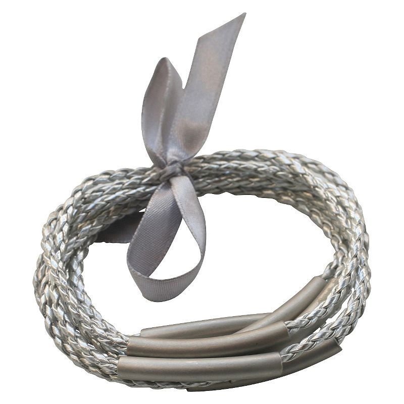 Zirconite Multi-Strand Braided Bracelet Set - Silver
