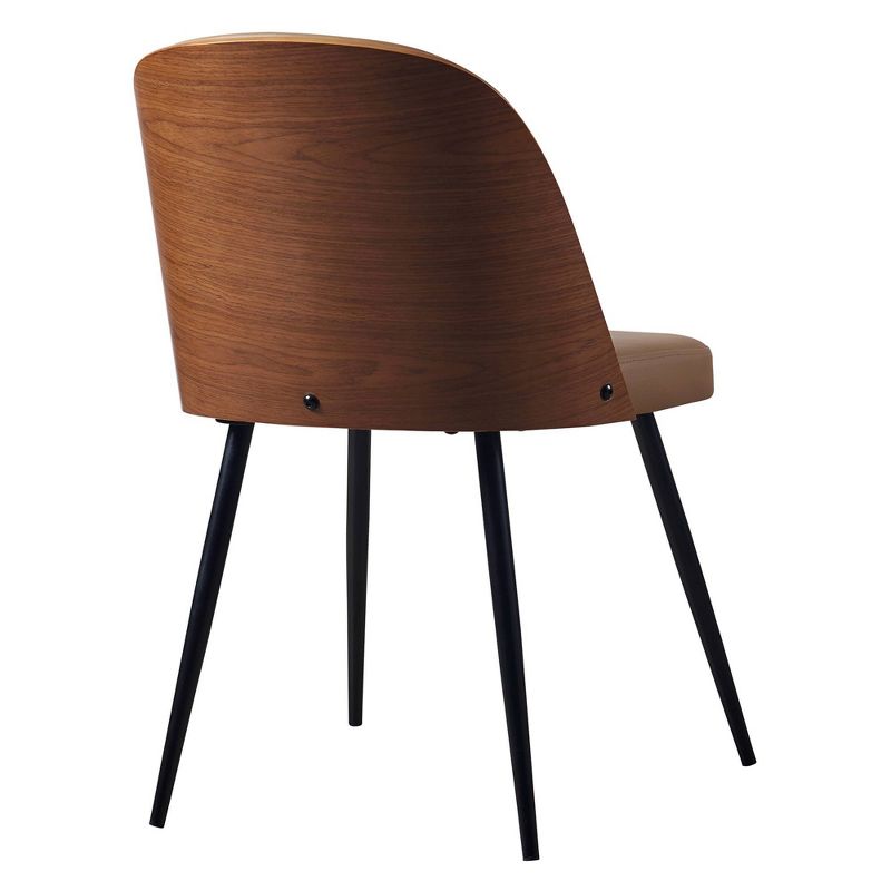 Layton Chair with Benwood Back Metal Leg Khaki/Cherry Wood Finish - Versanora