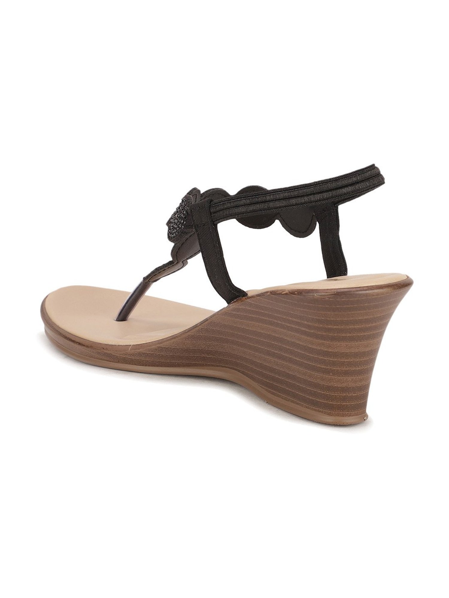 Bata Women's Black Sling Back Wedges