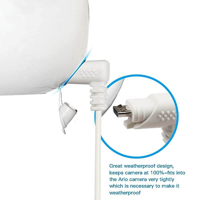 30FT Power Cables and Charger for Arlo Pro Pro 2 and Arlo Go Weatherproof Outdoor Indoor Solved The Need to Constantly Charge Batteries Arlo Charging Cable Arlo Power Cord White