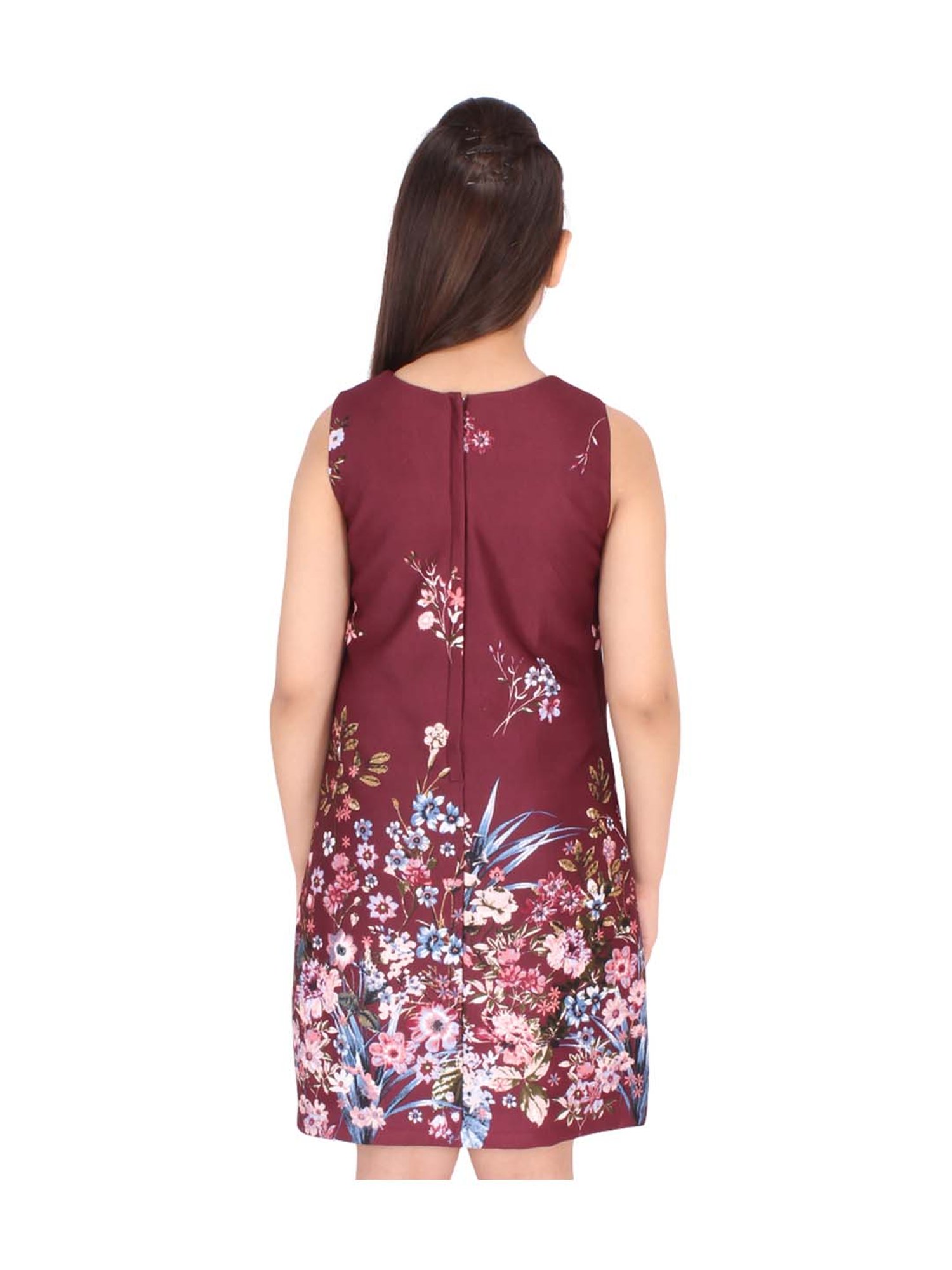 Cutecumber Kids Plum Printed Dress & Shrug