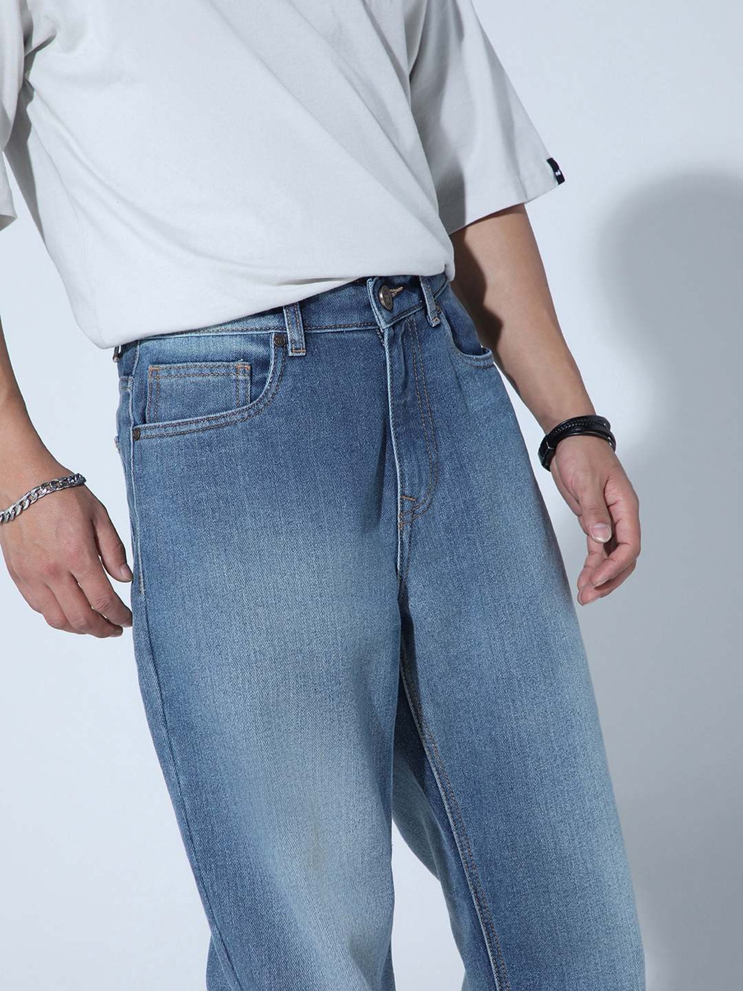 Hubberholme Blue Cotton Straight Fit Jeans