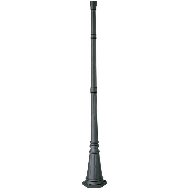 John Timberland Outdoor Post and Cap Base Black Iron Pole 76 3/4" for Exterior House Porch Yard